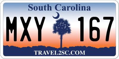 SC license plate MXY167