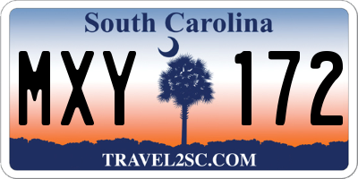 SC license plate MXY172