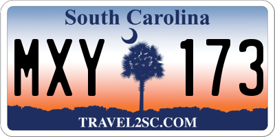 SC license plate MXY173