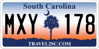 SC license plate MXY178