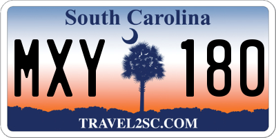 SC license plate MXY180