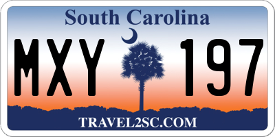 SC license plate MXY197