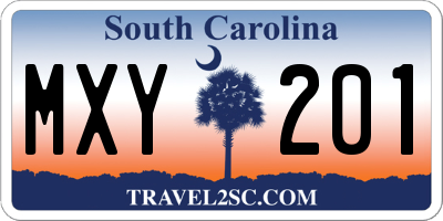 SC license plate MXY201