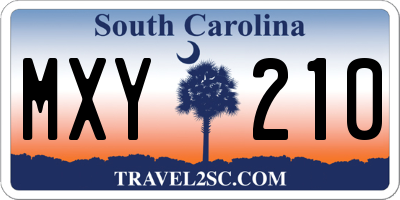 SC license plate MXY210