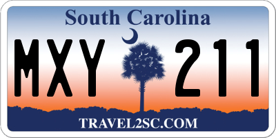 SC license plate MXY211