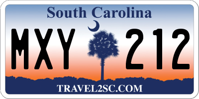 SC license plate MXY212