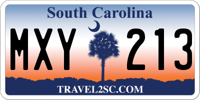 SC license plate MXY213