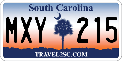 SC license plate MXY215