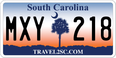 SC license plate MXY218