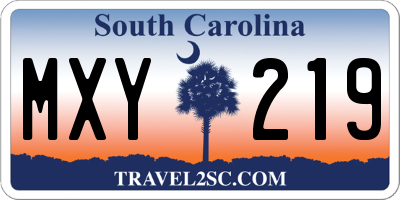 SC license plate MXY219