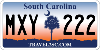 SC license plate MXY222