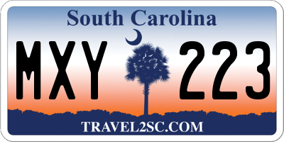SC license plate MXY223