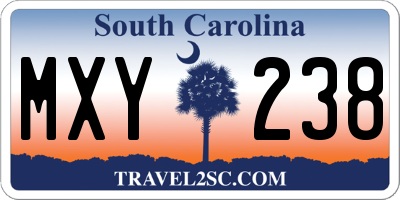 SC license plate MXY238