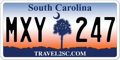 SC license plate MXY247
