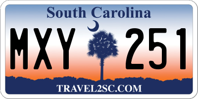 SC license plate MXY251