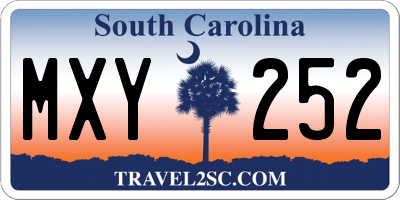 SC license plate MXY252