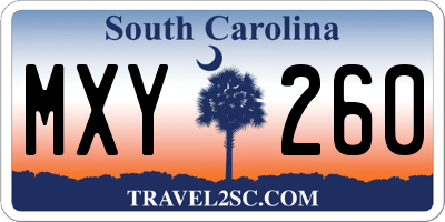 SC license plate MXY260