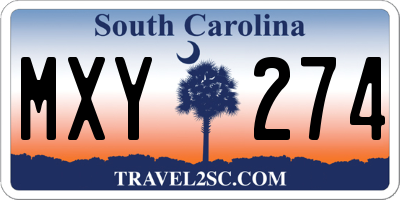 SC license plate MXY274