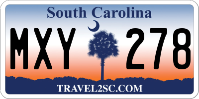 SC license plate MXY278