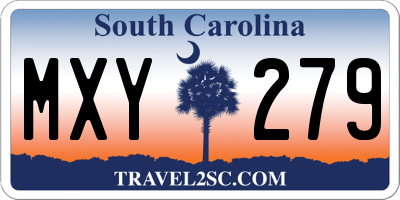 SC license plate MXY279