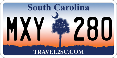 SC license plate MXY280
