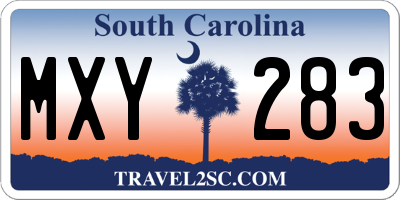 SC license plate MXY283