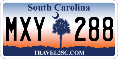 SC license plate MXY288
