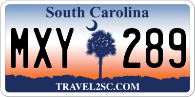 SC license plate MXY289