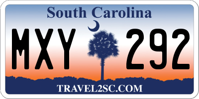 SC license plate MXY292
