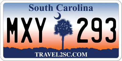 SC license plate MXY293