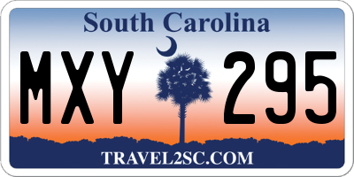 SC license plate MXY295