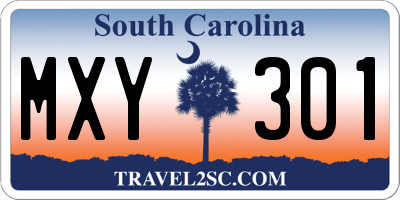 SC license plate MXY301