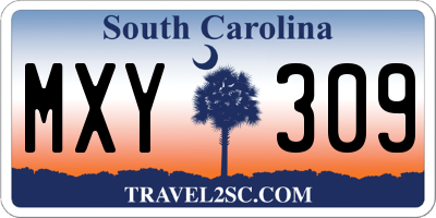 SC license plate MXY309
