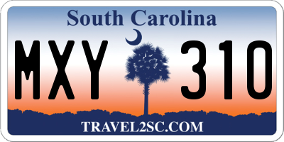 SC license plate MXY310