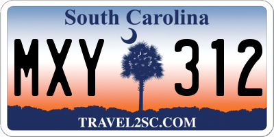 SC license plate MXY312
