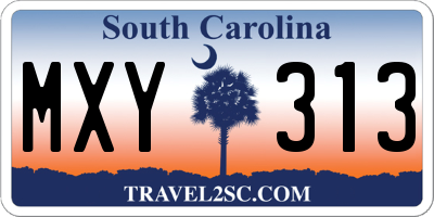SC license plate MXY313
