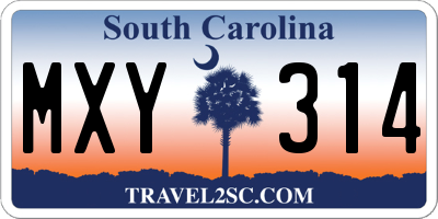 SC license plate MXY314