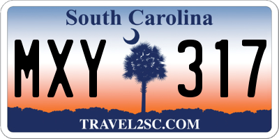SC license plate MXY317