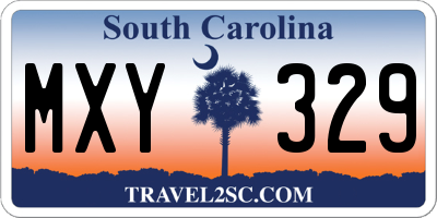SC license plate MXY329