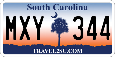 SC license plate MXY344