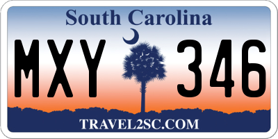 SC license plate MXY346