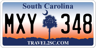 SC license plate MXY348
