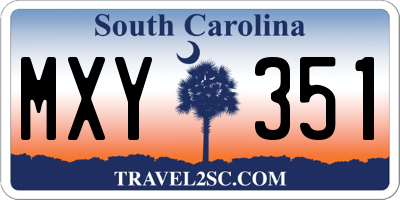 SC license plate MXY351