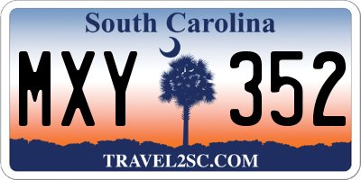 SC license plate MXY352