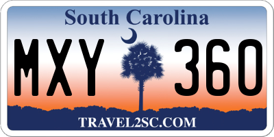 SC license plate MXY360