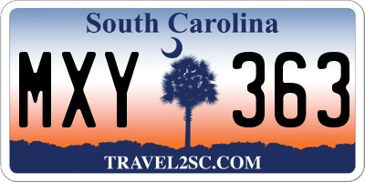 SC license plate MXY363