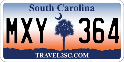 SC license plate MXY364