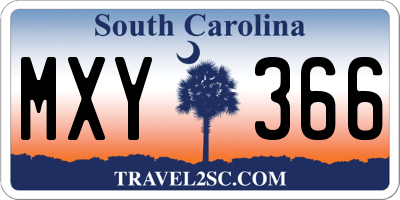SC license plate MXY366