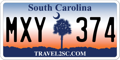SC license plate MXY374