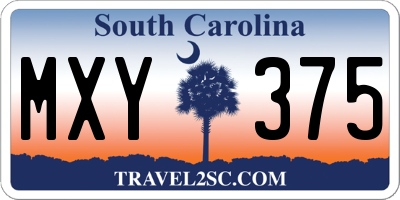 SC license plate MXY375